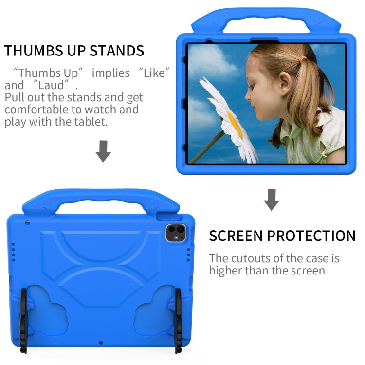 For iPad Pro 12.9 2022 / 2021 / 2020 Children EVA Shockproof Tablet Case with Thumb Bracket