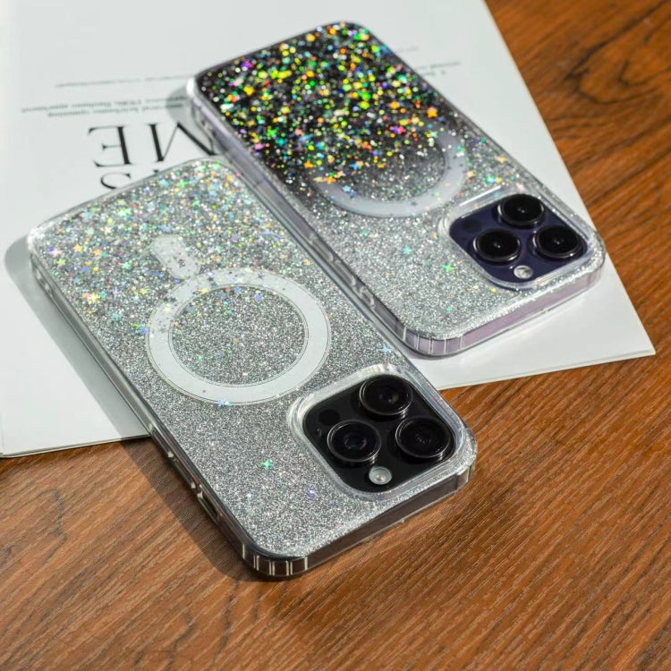 For iPhone 15 Plus Gradient Glitter Starry MagSafe Phone Case
