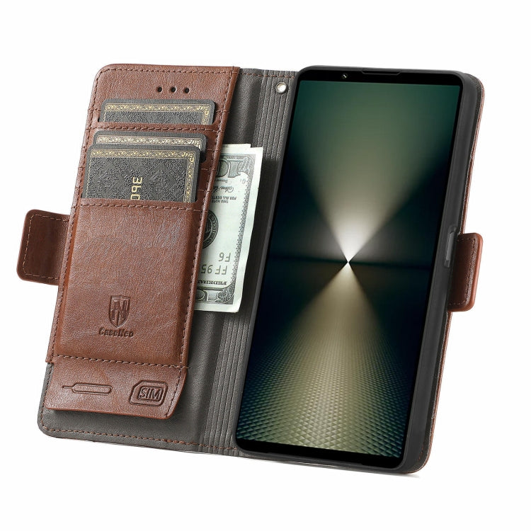 For Sony Xperia 1 VI CaseNeo Splicing Dual Magnetic Buckle Leather Phone Case