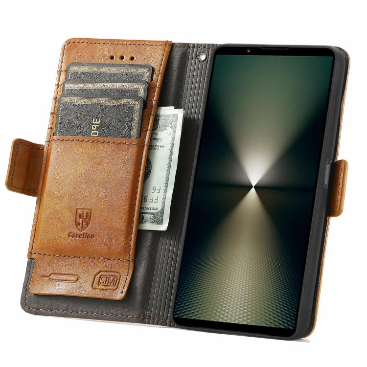 For Sony Xperia 10 VI CaseNeo Splicing Dual Magnetic Buckle Leather Phone Case
