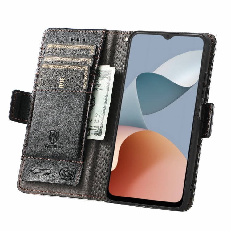 For ZTE Blade A34  CaseNeo Splicing Dual Magnetic Buckle Leather Phone Case