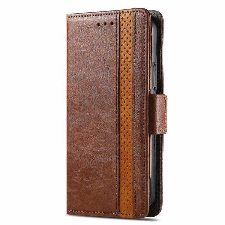 For ZTE Blade A34  CaseNeo Splicing Dual Magnetic Buckle Leather Phone Case