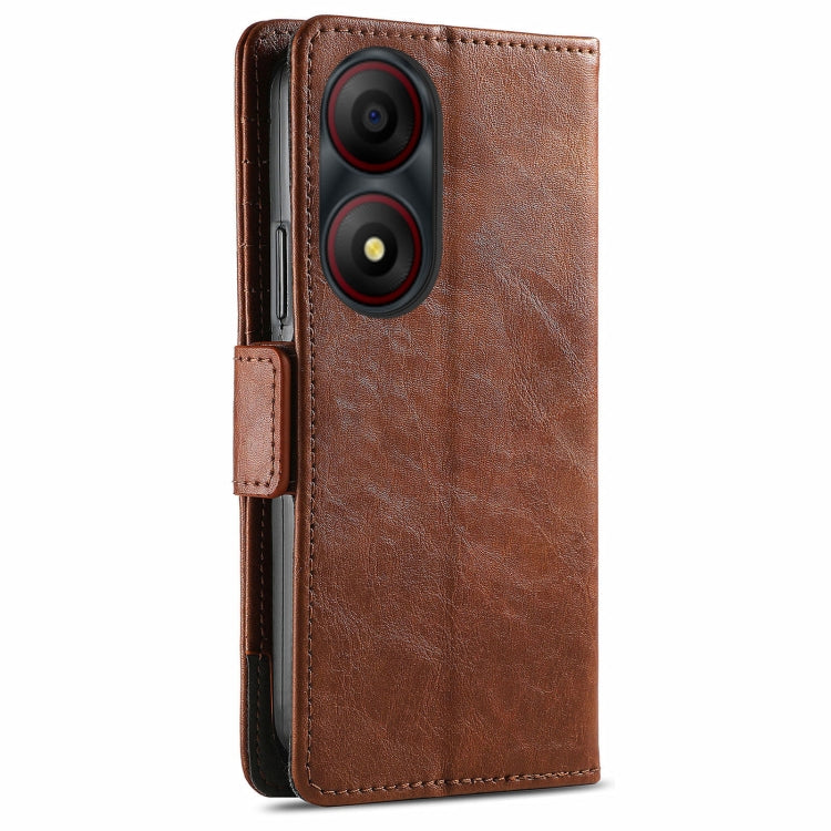 For ZTE Blade A34  CaseNeo Splicing Dual Magnetic Buckle Leather Phone Case