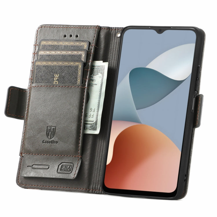 For ZTE Blade A34  CaseNeo Splicing Dual Magnetic Buckle Leather Phone Case