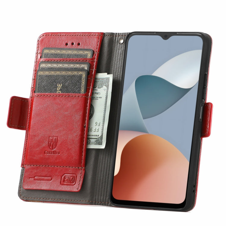 For ZTE Blade A34  CaseNeo Splicing Dual Magnetic Buckle Leather Phone Case