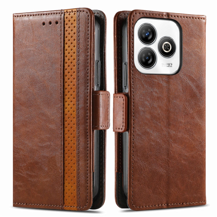 For ZTE Blade A75 4G CaseNeo Splicing Dual Magnetic Buckle Leather Phone Case