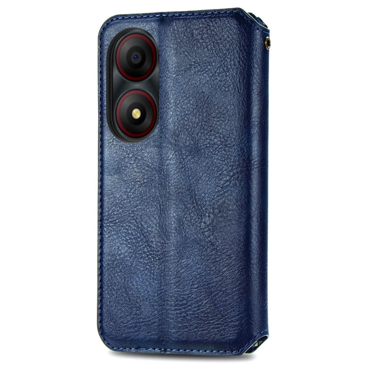 For ZTE Blade A34  Cubic Grid Pressed Magnetic Leather Phone Case