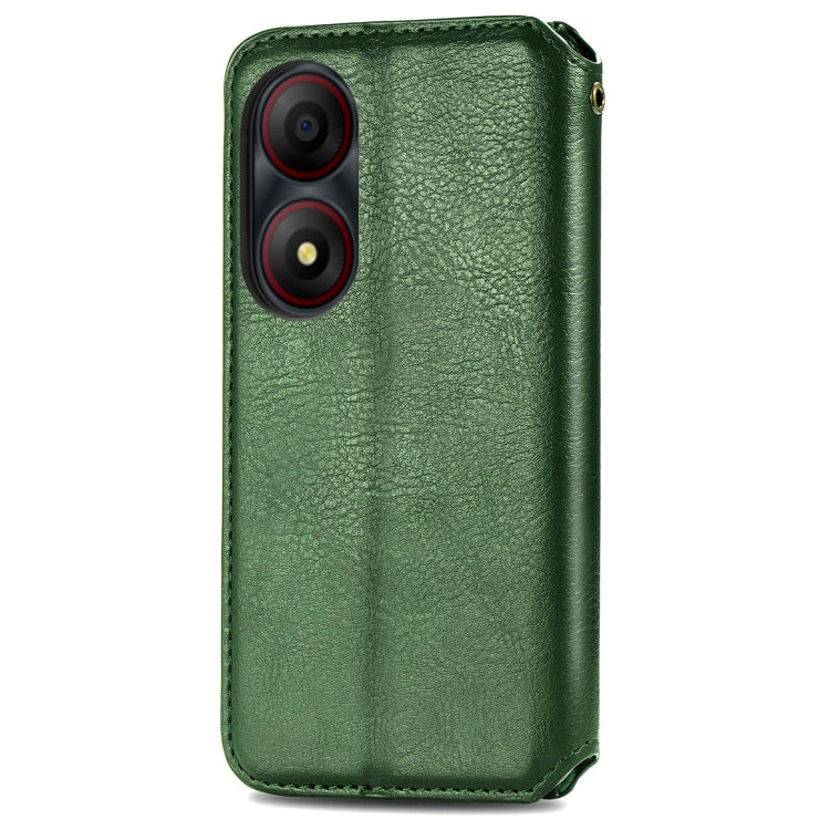 For ZTE Blade A34  Cubic Grid Pressed Magnetic Leather Phone Case