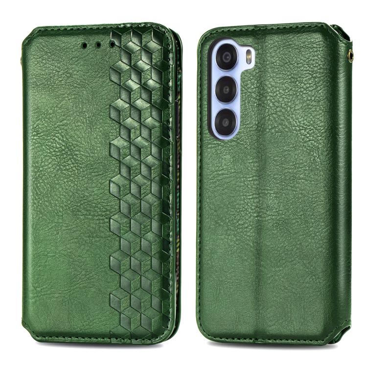 For ZTE Nubia S 5G Cubic Grid Pressed Magnetic Leather Phone Case