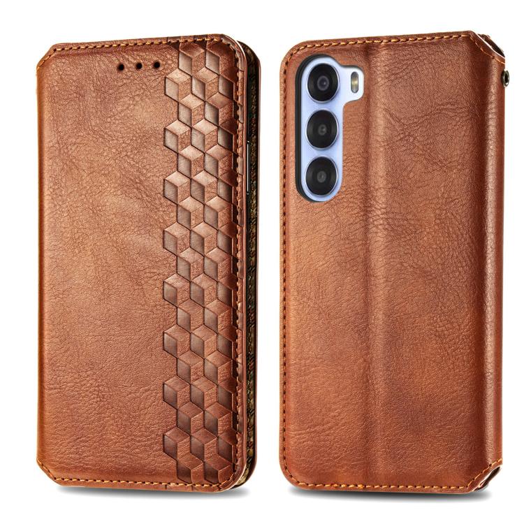 For ZTE Nubia S 5G Cubic Grid Pressed Magnetic Leather Phone Case