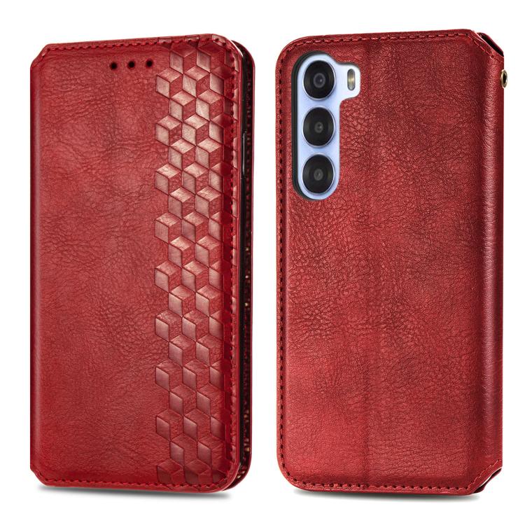 For ZTE Nubia S 5G Cubic Grid Pressed Magnetic Leather Phone Case