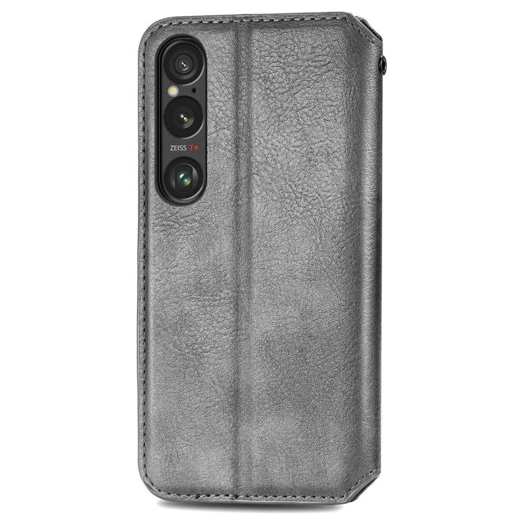 For Sony Xperia 1 VI Cubic Grid Pressed Magnetic Leather Phone Case