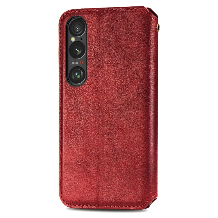 For Sony Xperia 10 VI Cubic Grid Pressed Magnetic Leather Phone Case