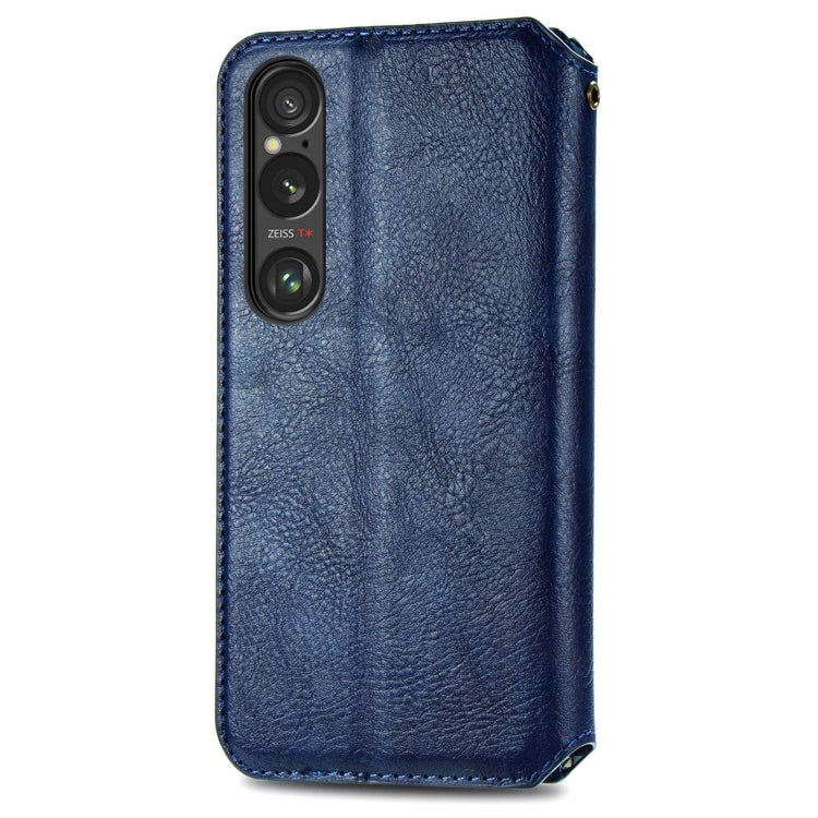 For Sony Xperia 10 VI Cubic Grid Pressed Magnetic Leather Phone Case