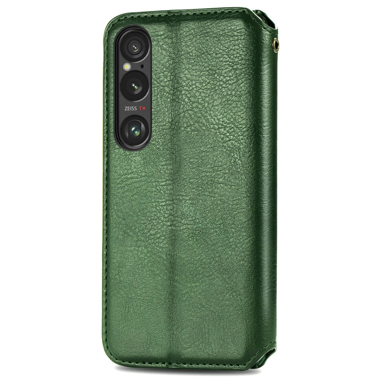 For Sony Xperia 10 VI Cubic Grid Pressed Magnetic Leather Phone Case