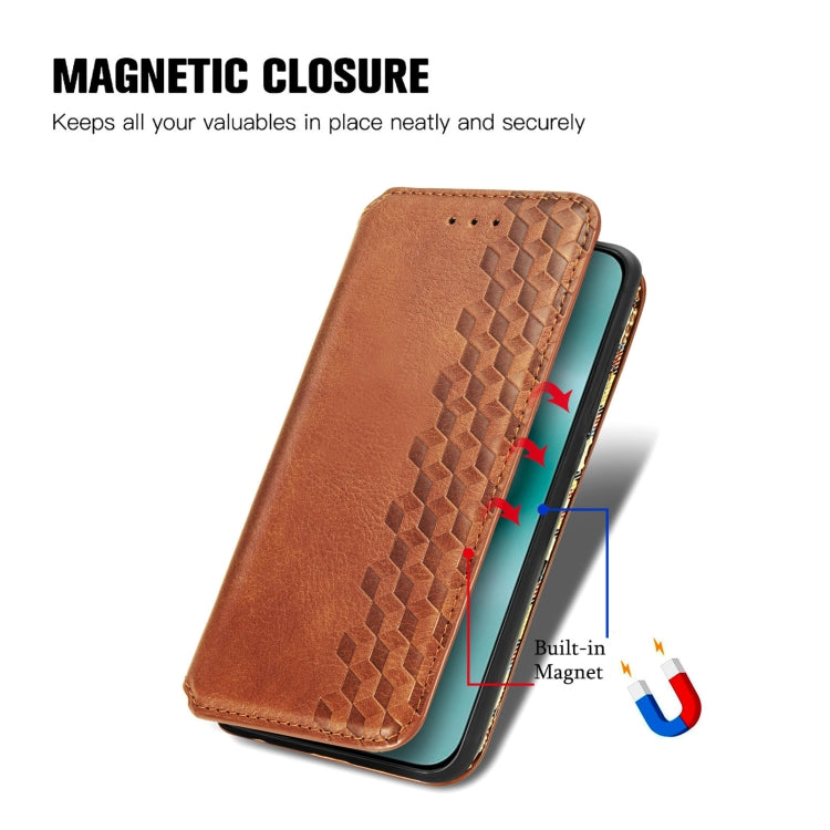For Huawei Pura 70 Ultra Cubic Grid Pressed Magnetic Leather Phone Case