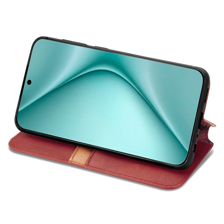 For Huawei Pura 70 Ultra Cubic Grid Pressed Magnetic Leather Phone Case