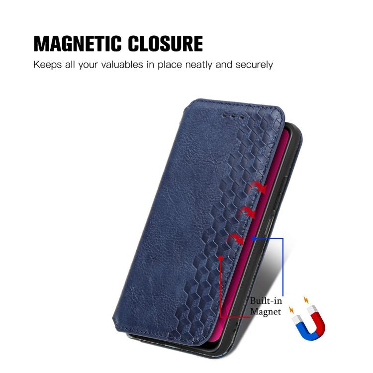 For Huawei Mate 70 Cubic Grid Pressed Magnetic Leather Phone Case