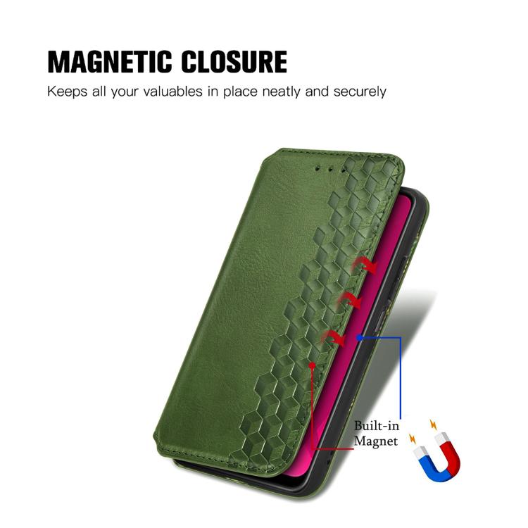 For Huawei Mate 70 Cubic Grid Pressed Magnetic Leather Phone Case