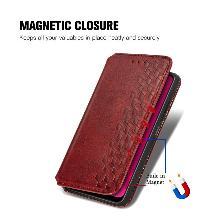 For Huawei Mate 70 Cubic Grid Pressed Magnetic Leather Phone Case