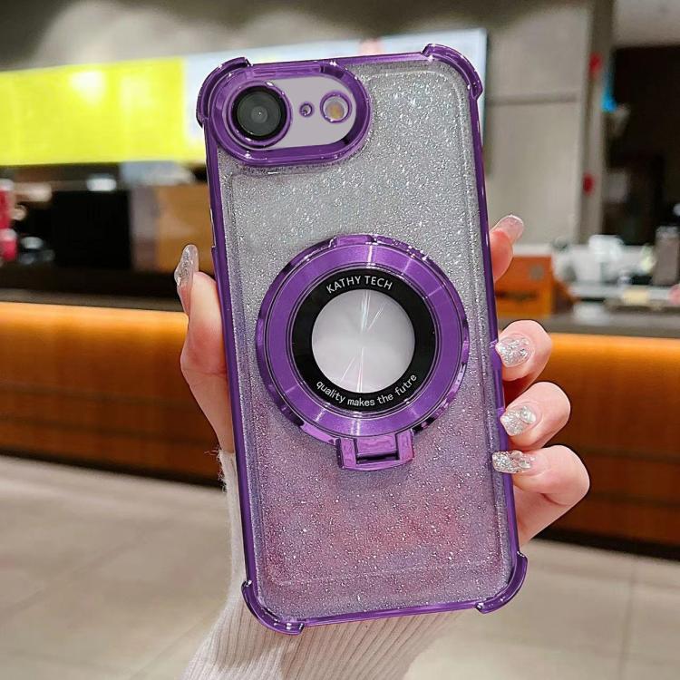 For iPhone 17e / 16e Invisible Holder Gradient Glitter Magsafe Phone Case