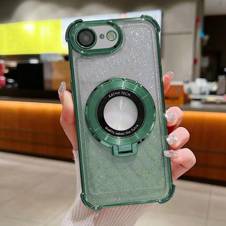 For iPhone 17e / 16e Invisible Holder Gradient Glitter Magsafe Phone Case