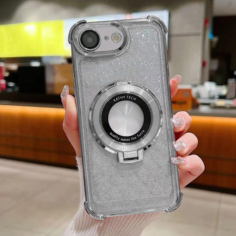 For iPhone 17e / 16e Invisible Holder Gradient Glitter Magsafe Phone Case
