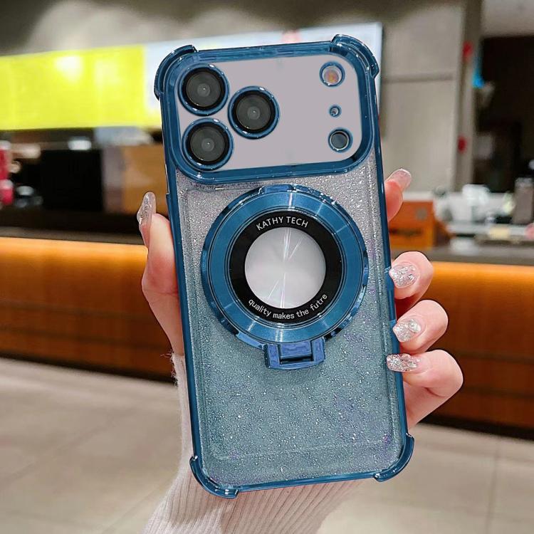 For iPhone 17 Pro Max Invisible Holder Gradient Glitter Magsafe Phone Case