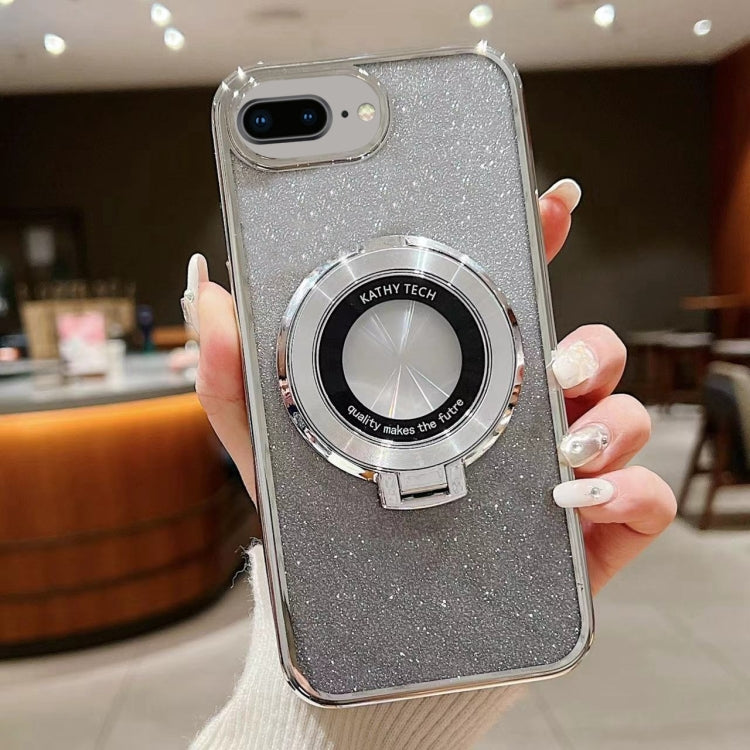 For  iPhone 7 Plus / 8 Plus Electroplated Holder Gradient Glitter MagSafe Phone Case