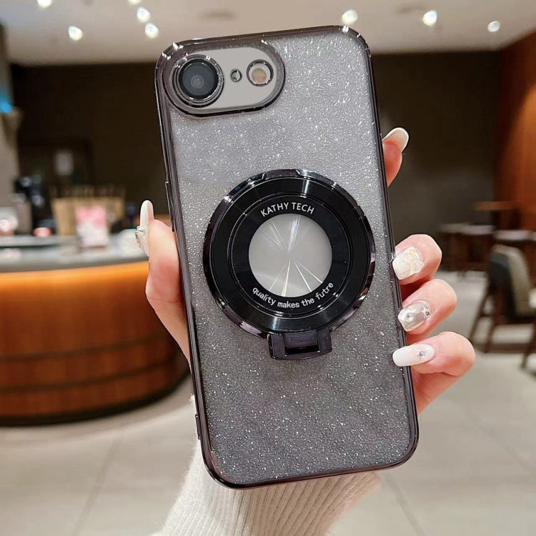 For iPhone 7 / 8 / SE 2022 Electroplated Holder Gradient Glitter MagSafe Phone Case