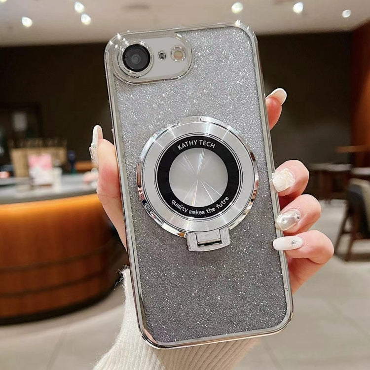 For iPhone 7 / 8 / SE 2022 Electroplated Holder Gradient Glitter MagSafe Phone Case