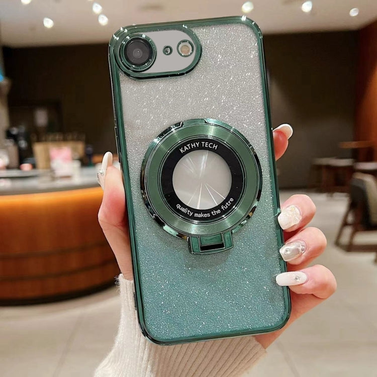 For iPhone 7 / 8 / SE 2022 Electroplated Holder Gradient Glitter MagSafe Phone Case