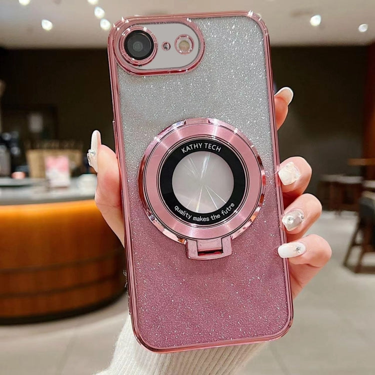 For iPhone 7 / 8 / SE 2022 Electroplated Holder Gradient Glitter MagSafe Phone Case
