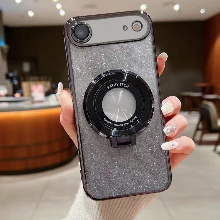 For iPhone Air Electroplated Holder Gradient Glitter MagSafe Phone Case