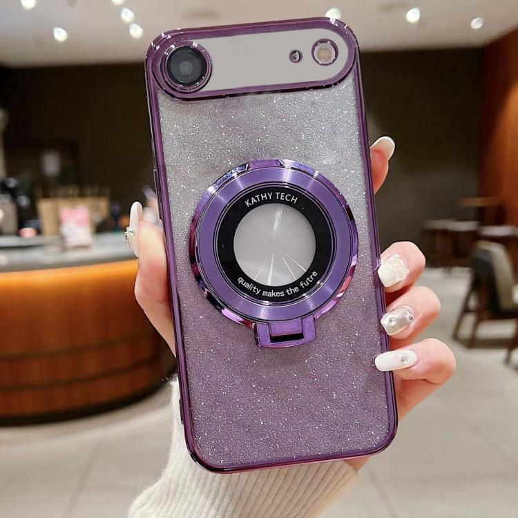 For iPhone Air Electroplated Holder Gradient Glitter MagSafe Phone Case