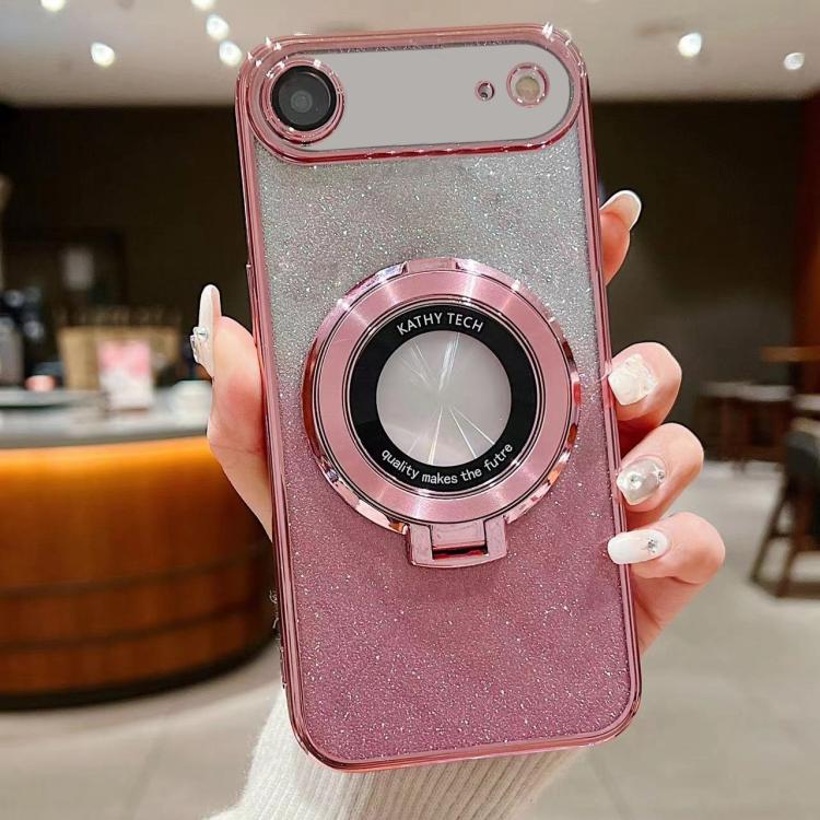 For iPhone Air Electroplated Holder Gradient Glitter MagSafe Phone Case