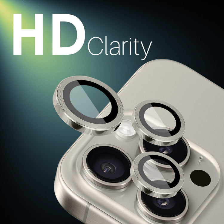 For iPhone 15 Pro / 15 Pro Max NORTHJO 2 Set 6pcs Camera Lens Protector Cover Metal Ring