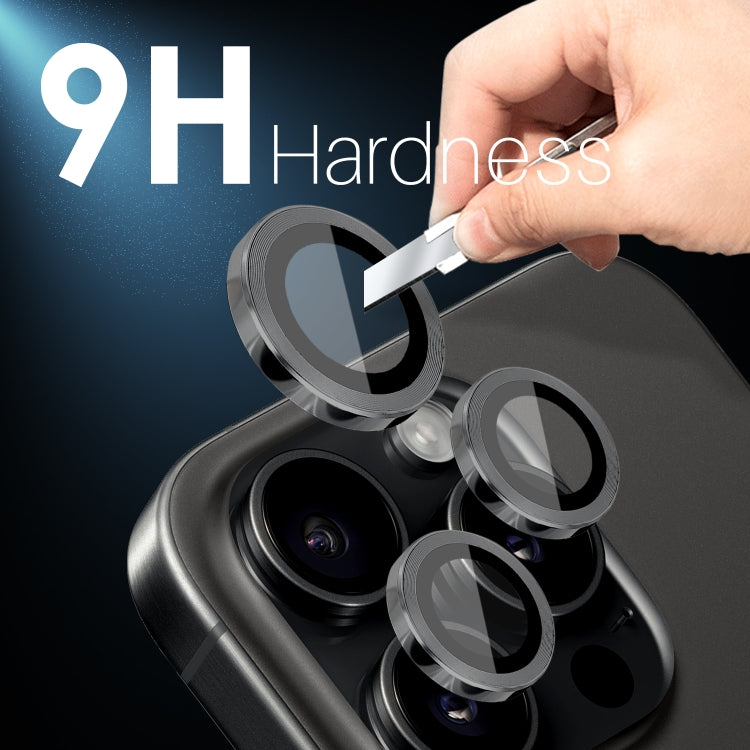 For iPhone 15 Pro / 15 Pro Max NORTHJO 2 Set 6pcs Camera Lens Protector Cover Metal Ring