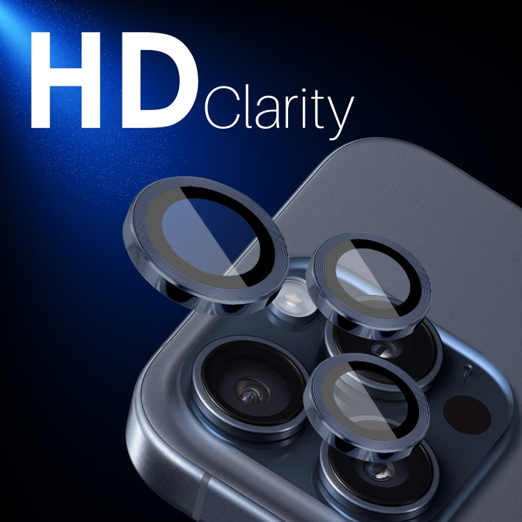 For iPhone 15 Pro / 15 Pro Max NORTHJO 2 Set 6pcs Camera Lens Protector Cover Metal Ring
