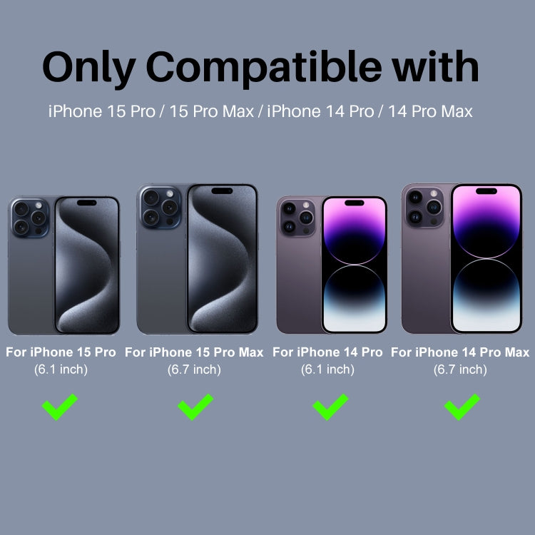 For iPhone 15 Pro / 15 Pro Max NORTHJO 2 Set 6pcs Camera Lens Protector Cover Metal Ring