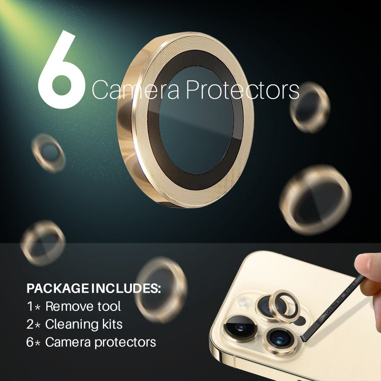 For iPhone 15 Pro / 15 Pro Max NORTHJO 2 Set 6pcs Camera Lens Protector Cover Metal Ring