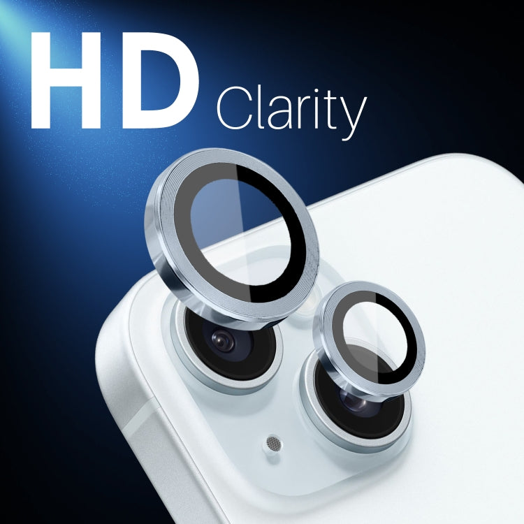 For iPhone 15 / 15 Plus / 14 / 14 Plus NORTHJO 3 Set 6pcs Camera Lens Protector Cover Metal Ring Film