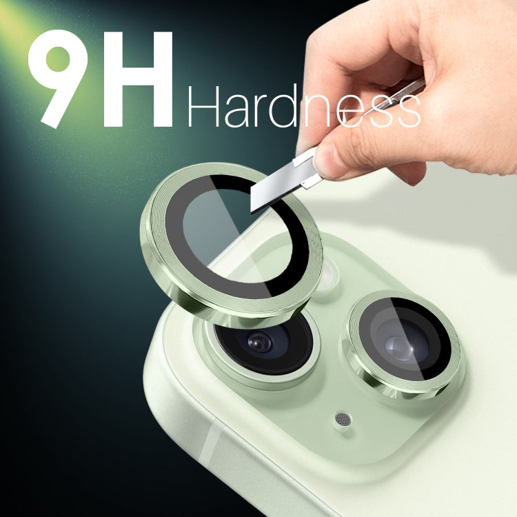 For iPhone 15 / 15 Plus / 14 / 14 Plus NORTHJO 3 Set 6pcs Camera Lens Protector Cover Metal Ring Film