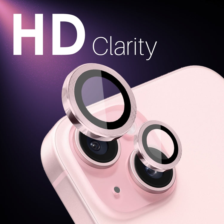 For iPhone 15 / 15 Plus / 14 / 14 Plus NORTHJO 3 Set 6pcs Camera Lens Protector Cover Metal Ring Film