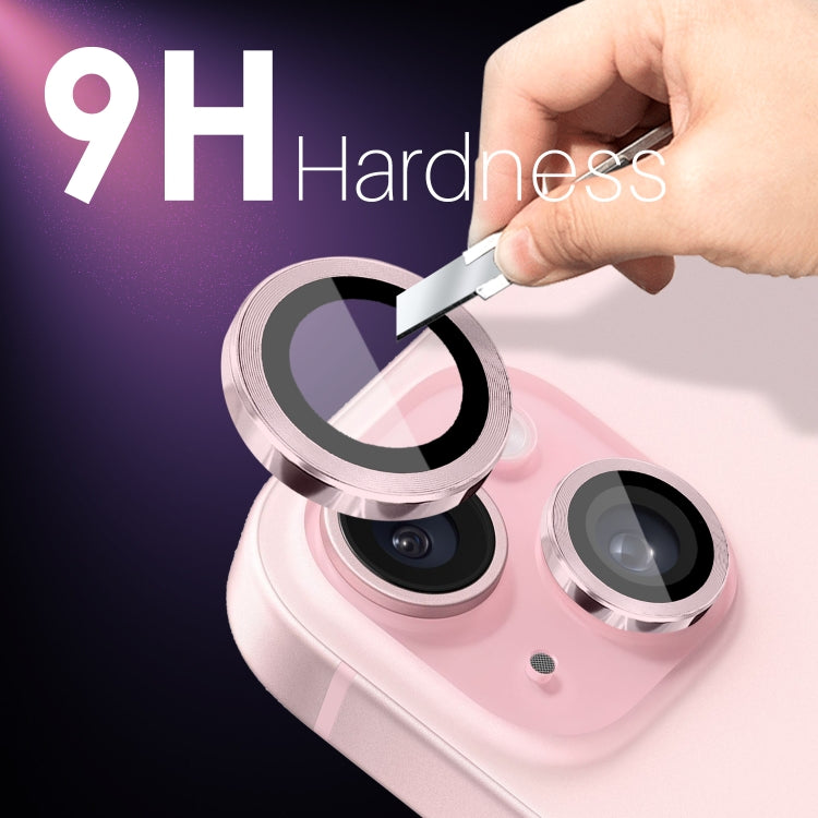 For iPhone 15 / 15 Plus / 14 / 14 Plus NORTHJO 3 Set 6pcs Camera Lens Protector Cover Metal Ring Film