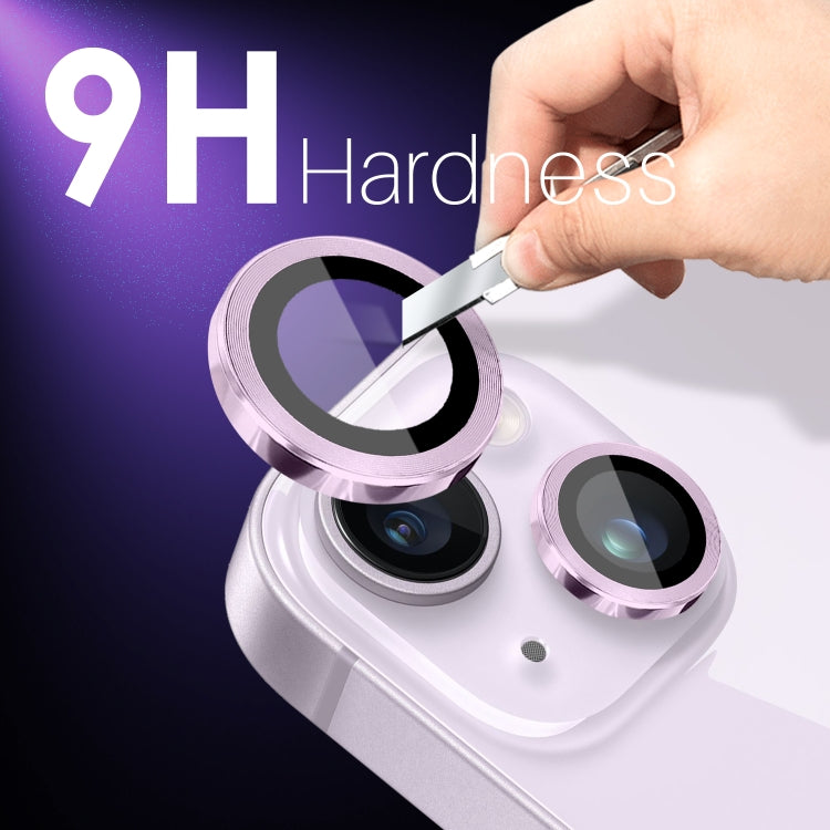For iPhone 15 / 15 Plus / 14 / 14 Plus NORTHJO 3 Set 6pcs Camera Lens Protector Cover Metal Ring Film