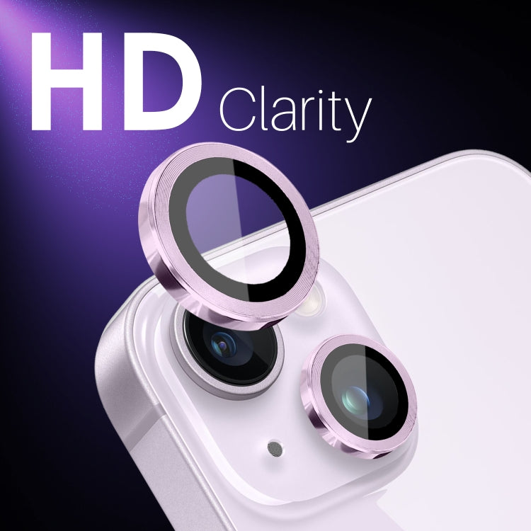 For iPhone 15 / 15 Plus / 14 / 14 Plus NORTHJO 3 Set 6pcs Camera Lens Protector Cover Metal Ring Film