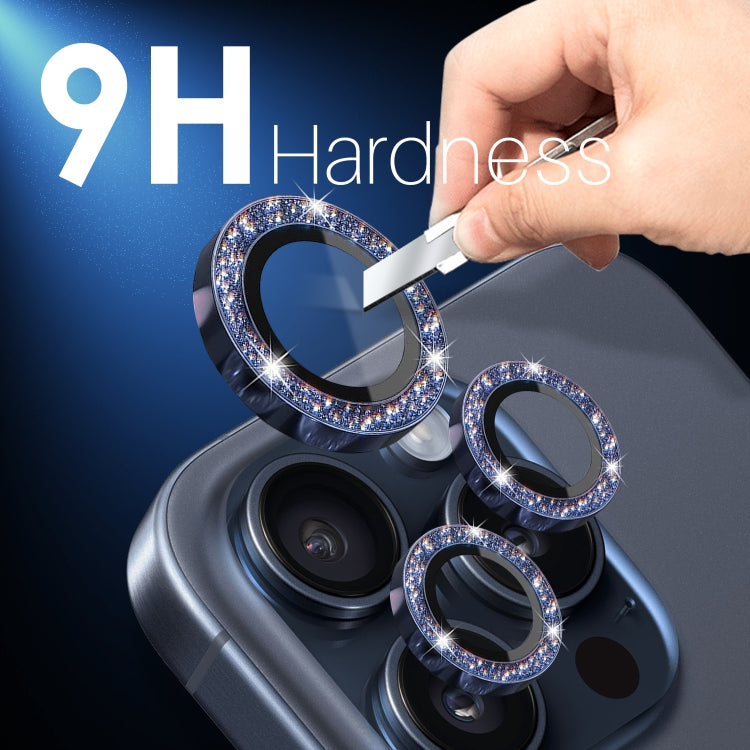 For iPhone 15 Pro / 15 Pro Max NORTHJO 2 Set 6pcs Camera Lens Protector Glitter Metal Ring Film