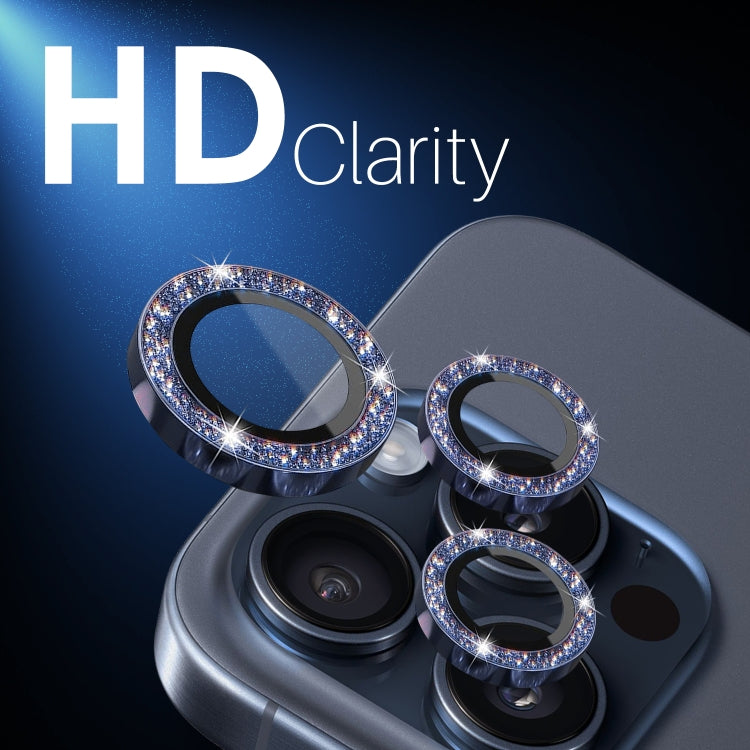 For iPhone 15 Pro / 15 Pro Max NORTHJO 2 Set 6pcs Camera Lens Protector Glitter Metal Ring Film