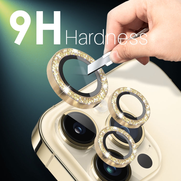 For iPhone 15 Pro / 15 Pro Max NORTHJO 2 Set 6pcs Camera Lens Protector Glitter Metal Ring Film